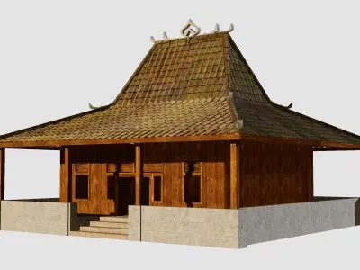 Joglo Low-poly 3D model