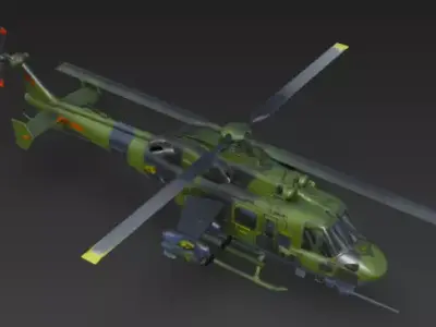 Army Helicopter 3D Model Military Helicopter Game Ready 3D model