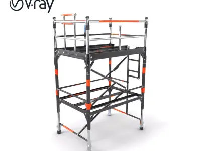 Industrial Scaffold Ladder Modular Platform model pack Low-poly 3D model
