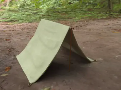 American Civil War Era Pup Tent 3D model