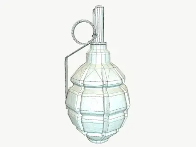 Grenade F1  Low-poly 3D model