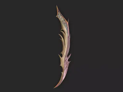 Fantasy Throwing Knife Low-poly 3D model