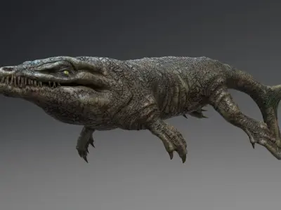 Dinosaur Dakosaurus SeaMonster Series1 Low-poly 3D model