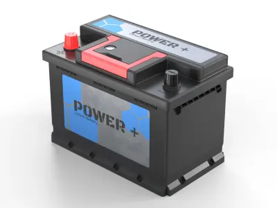 Lithium Car Battery Low-poly 3D model
