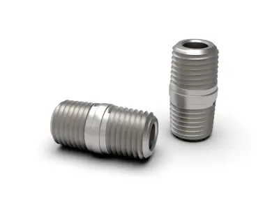 Pipe close nipples NPT male threaded collection 3D model