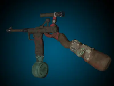 Stylized automatic pistol Free low-poly 3D model