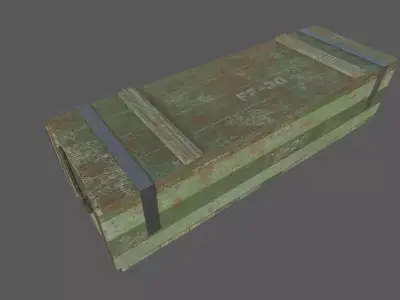 Old military crate Low-poly 3D model