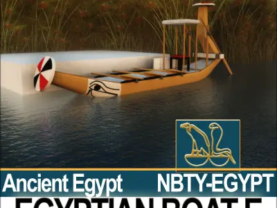 Ancient Egypt Boat E 3D model