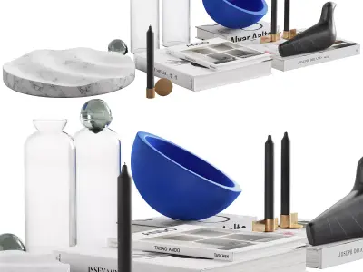 076 Living decor set BLUE PAWSON 00 3D model