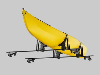 Thule WingBar EVO with Kayak 3D model