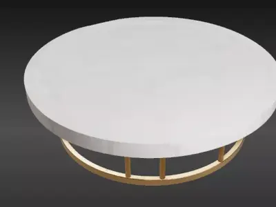 Marble Coffee Table 3D Model Modern Living Room Furniture Free low-poly 3D model