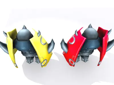 Robot lowpoly with horns Low-poly 3D model