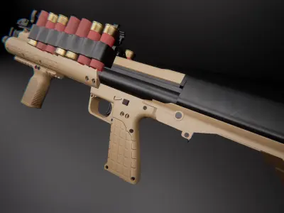 AAA KSG Shotgun Game Ready PBR Low-poly 3D model
