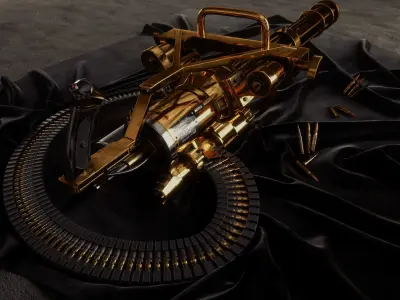 M134 Minigun Low-poly 3D model