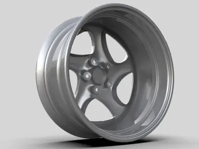 996 Turbo OEM Wheels Low-poly 3D model