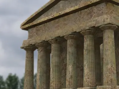 Temple for 3ds obj and fbx 3D model