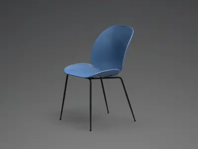 Kempton Dining Chair blue Low-poly 3D model