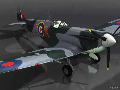 SUPERMARINE SEAFIRE MK IIC 880th Squadron Free 3D model