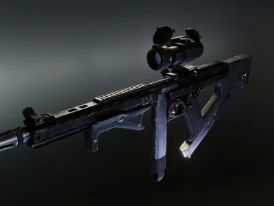 Tactical Thompson SMG Low-poly 3D model