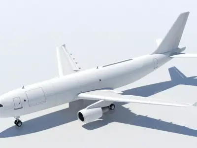 Airbus A300-600F Static Lowpoly Low-poly 3D model