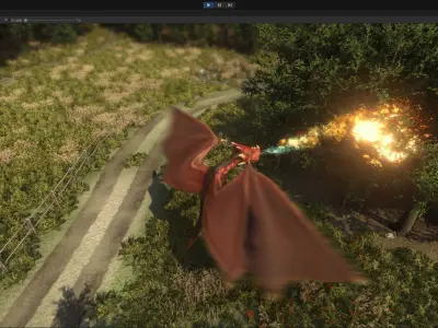 Fantasy Fire Dragons Low-poly 3D model