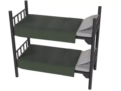  Military Bunk Bed Low-poly 3D model