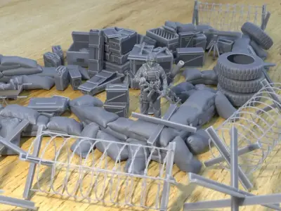 ANTI TANK POST FOR WAR TABLETOP TERRAIN 1-35 SUPPORTED STL 3D print model