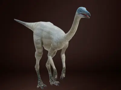 Struthiomimus dinosaur Low-poly 3D model