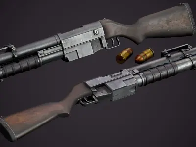 China Lake Grenade Launcher Low-poly 3D model