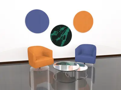 Circle Acustic Panel Free 3D model