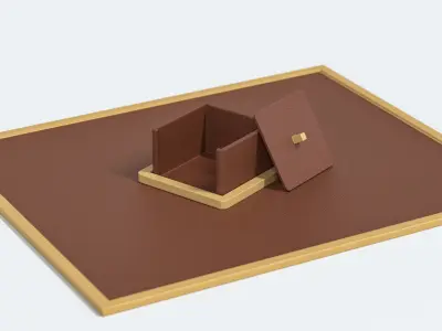 Concrete Desk Organizer Set - Items 3D model