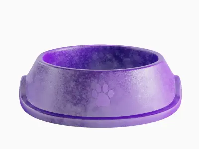 Used Metal Dog Bowl 03 3D model