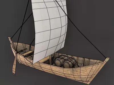 Brugge Boot Low-poly 3D model