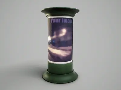 Advertising Column PBR Game Ready Low-poly 3D model