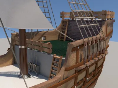 Free pirate ship remastered Free 3D model