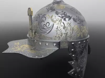 Saracen Helmet Low-poly 3D model