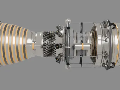 Turbofan Jet Engine 3D model