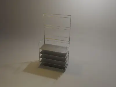 Sleek Minimalist Shoe Rack 3D model