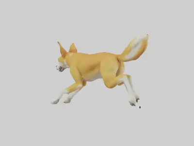 Dingo dog running model Low-poly 3D model