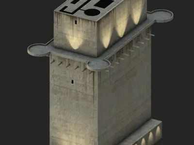 L Tower Augarten Low-poly 3D model
