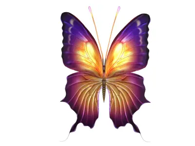 Fantasy Glowing Butterfly 3D Model Stylized Insect FBX Blender 3D model