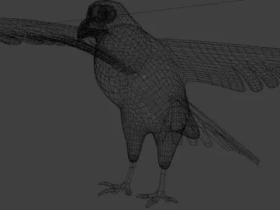 Eagle Retopologised 3D Model with NPR materials 3D model