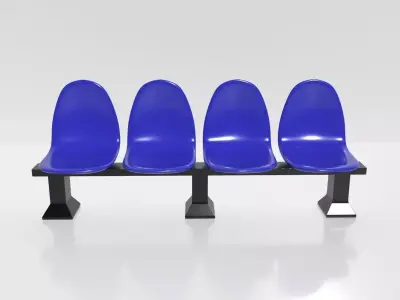 Waiting Chair Four Seats 3D Model 3D model