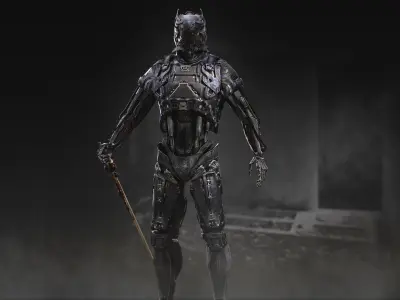 Sci Fi Destroyer Hunter Low-poly 3D model