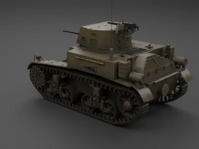 M1 Combat Car Light Tank Low-poly 3D model