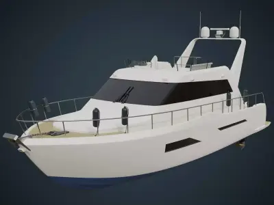 Motor Yacht 1 Basic Low-poly 3D model