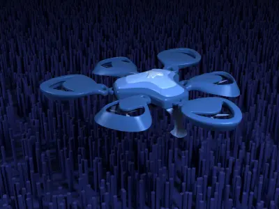 Hexagon Blu Drone Free 3D model