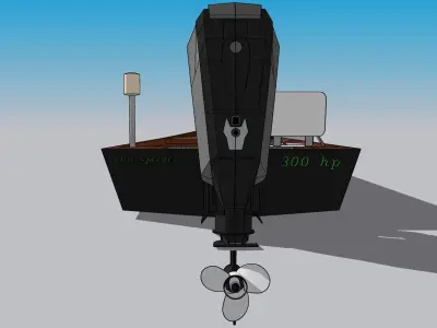 300Hp Speeder Fishing boat Low-poly 3D model