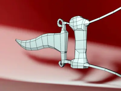 Medieval Golden Dagger Low-poly 3D model