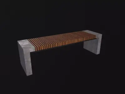 Modern Outdoor Bench 3D Model Low-poly 3D model buy